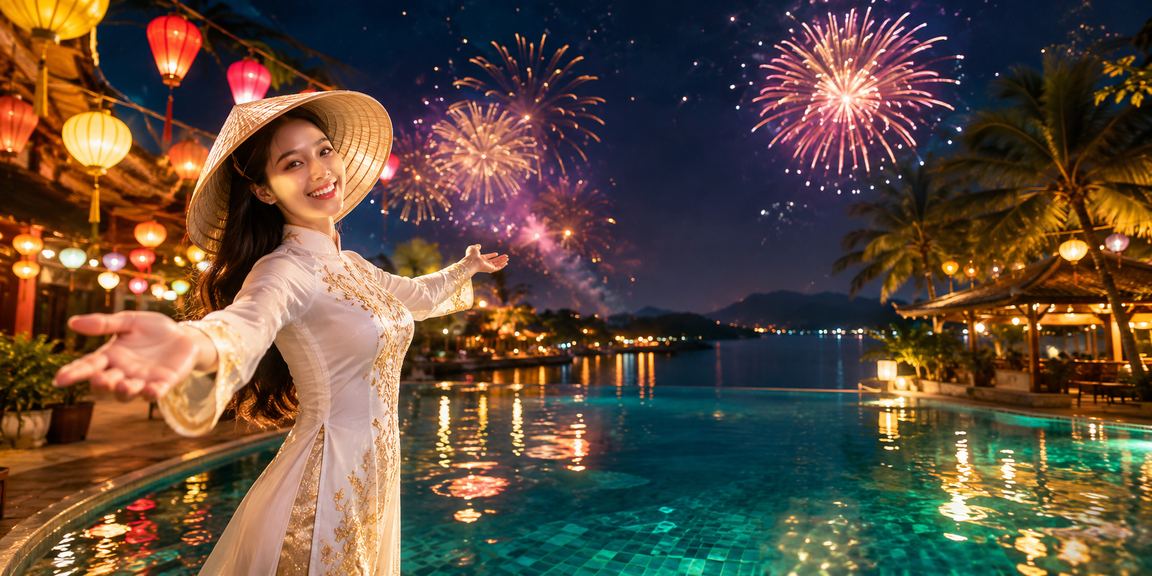Một góc Casino tại Huế với chiếc nón lá đặc trưng