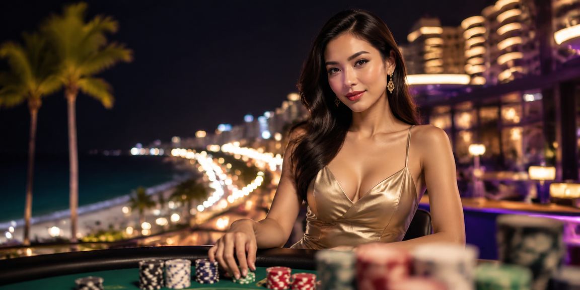 Khung cảnh chơi bài ở bãi biển Mũi Né